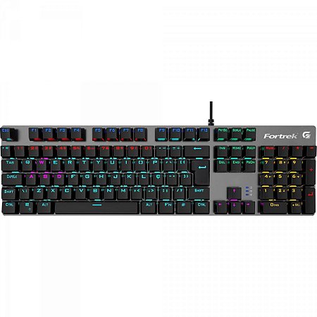 Teclado Gamer Mecânico Fortrek Black Hawk, RBW, Dark Grey