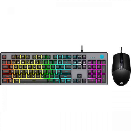 Kit Gamer HP KM300F - Teclado, RGB, ABNT2 + Mouse RGB