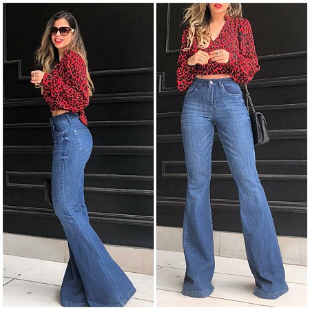 calça feminina flare jeans