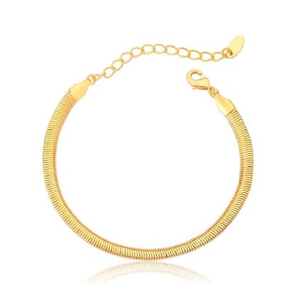 PULSEIRA MALHA 4MM CONTEMPORÂNEA BANHO OURO 18K