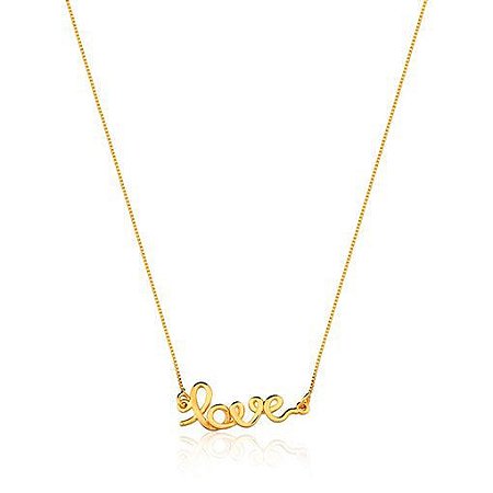 Colar Love Banho Ouro 18k