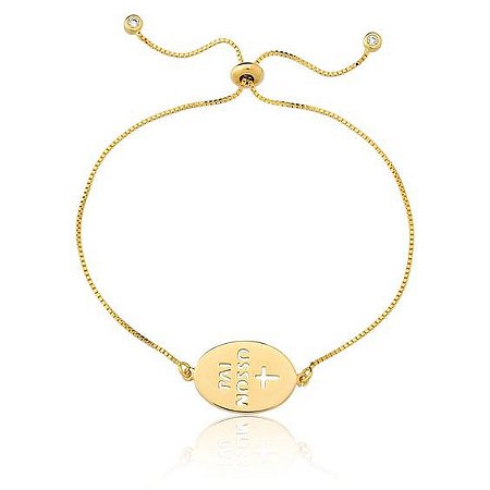 Pulseira Pai Nosso Banho Ouro 18K