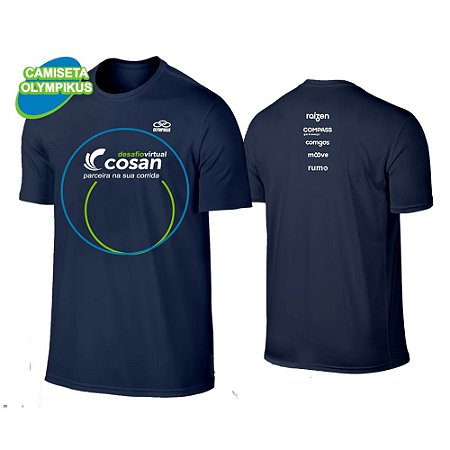 Camiseta Yescom Desafio Virtual Cosan Azul Masculina em Poliéster