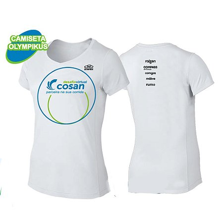 Camiseta Yescom Desafio Virtual Cosan Branca Feminina em Poliamida