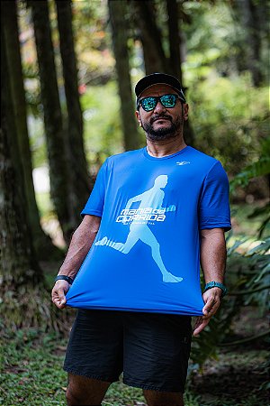 Camiseta MANIA DE CORRIDA AZUL - TECIDO PREMIUM