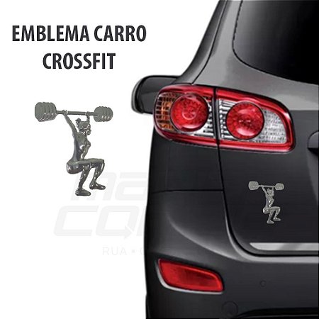 EMBLEMA CROSSFIT FEMININO CROMADO 2 em 1 (Possui imã e acompanha adesivo dupla-face)