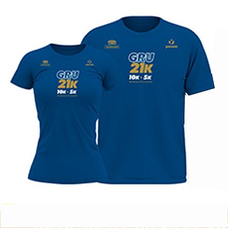 Camiseta Meia Maratona de Guarulhos 2022 Azul em poliéster