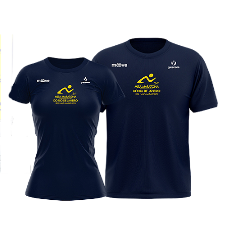 Camiseta 24ª Meia Maratona Int'l do Rio - Rio Half Marathon Special Edition Azul em Poliéster