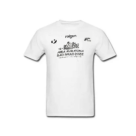 Camiseta Meia Maratona de São Paulo 2022 Branca em poliéster
