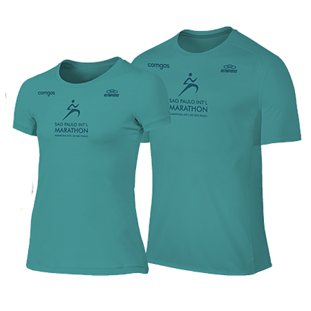 Camiseta Maratona Internacional de São Paulo 2023 Turquesa