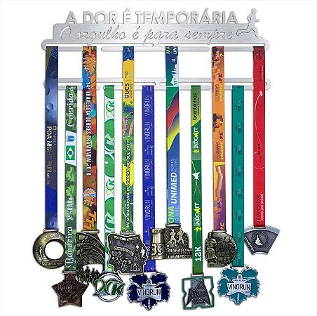 Porta Medalhas A DOR É TEMPORÁRIA O ORGULHO É PARA SEMPRE CORREDOR (32 medalhas)