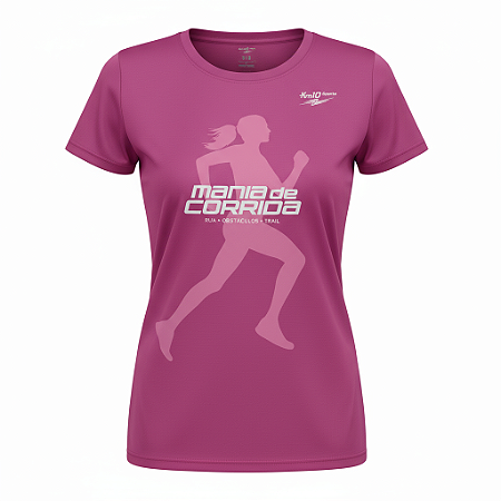 Camiseta Mania de Corrida Rosa Feminina