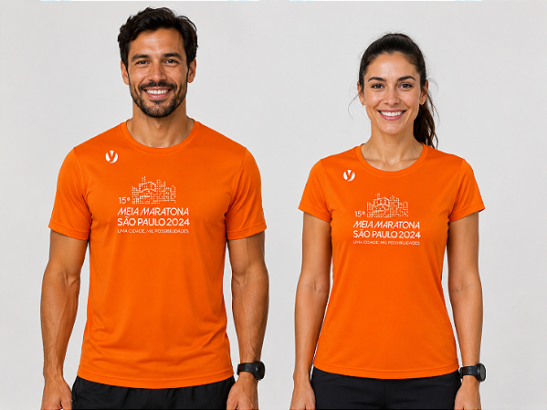 Camiseta 17ª Meia Maratona São Paulo - Sao Paulo Int'l Half Marathon 2024 Laranja 10K em Poliamida