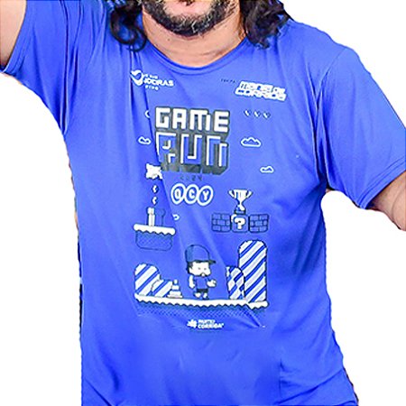 Camiseta GAME RUN MANIA DE CORRIDA AZUL