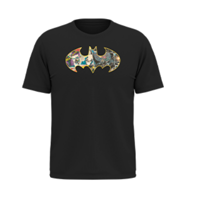Camiseta Batman Run Series Preta 85 Years em poliamida