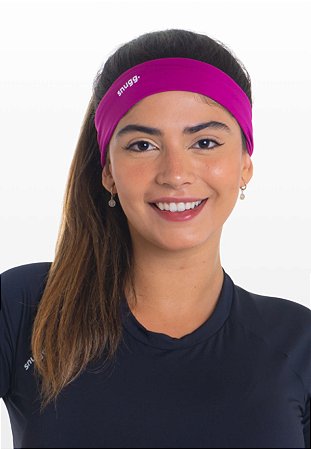 Faixa De Cabelo (Headband) Elástica Esportiva Larga Proteção Uv50+ Roxo