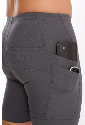 Bermuda de Compressão Masculina Mania de Corrida CINZA com 6 bolsos