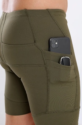 Bermuda de Compressão Masculina Mania de Corrida VERDE MILITAR com 6 bolsos