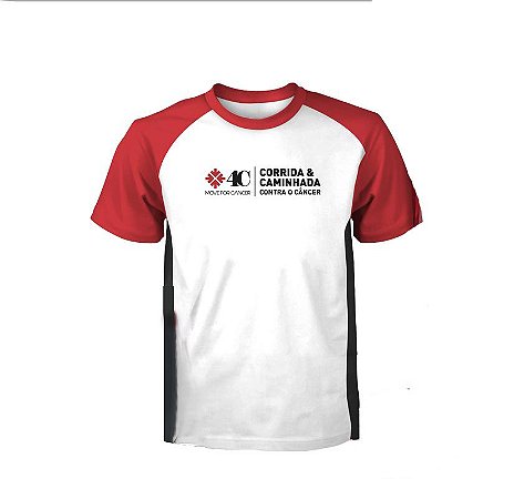 Camiseta Movie For Cancer Branca com Detalhes Pretos e Vermelhos em  poliéster - Mania de Corrida