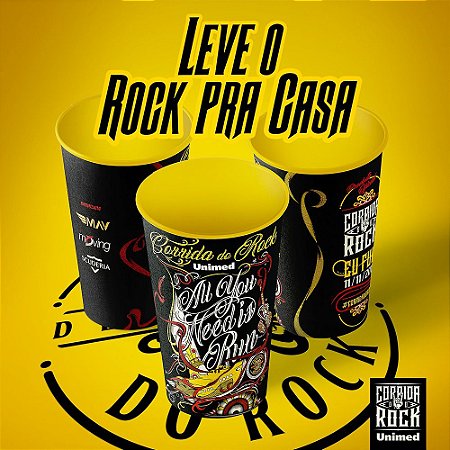 Copo Customizado Corrida do Rock - Preto e Amarelo