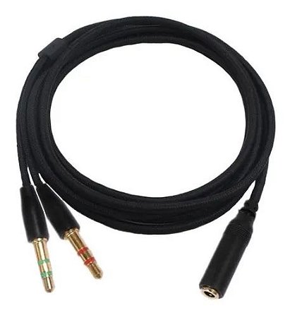 Cabo Headset Extensor Pc 4polos P3/2p2-3.5mm Original Nylon