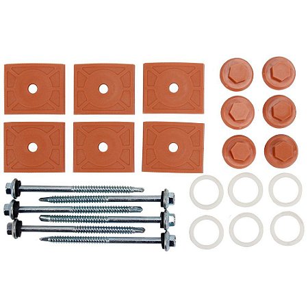 Kit De Fixação Telha PVC Com 20 Peças