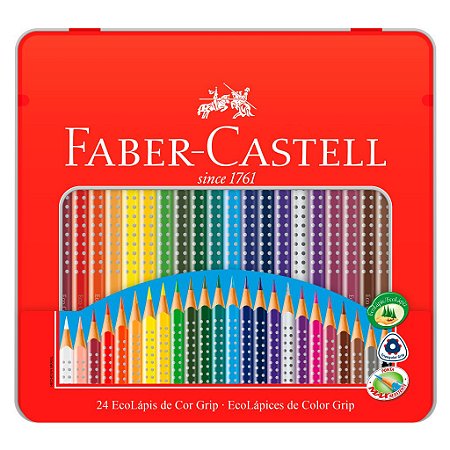 Ecolápis de Cor Faber-Castell Grip 24 Cores