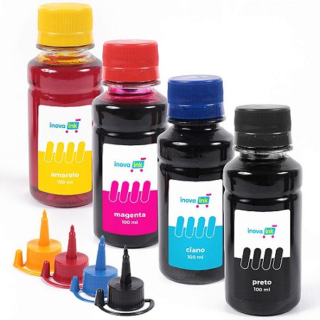 Kit 4 Tintas Inova Ink para Multifuncionais Epson EcoTank Universal 100ml Inova Ink