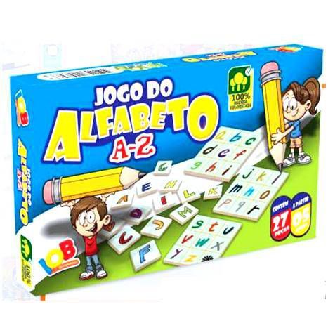 Brinquedo Educativo Jogo Pedagógico IOB Madeira - Jogo do Alfabeto - A a Z
