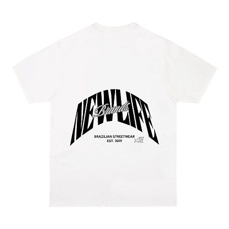 CAMISETA NEW LIFE LETTER BRANDS BRANCO