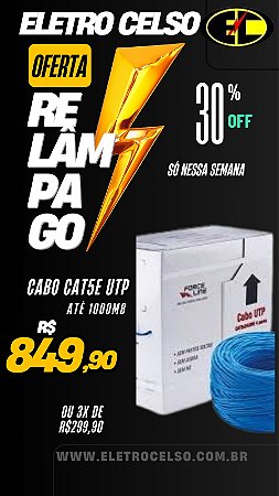 Cabo de Rede Internet CAT 5e UTP 4 pares trancado 305mts