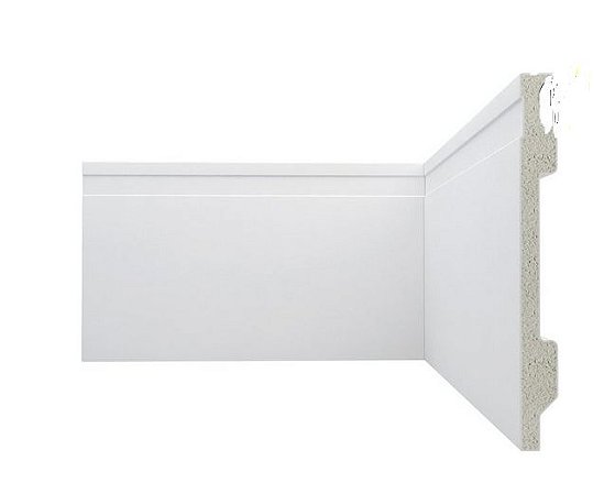 Rodapé Poliestireno Branco 15 cm / 1 friso - valor por ml