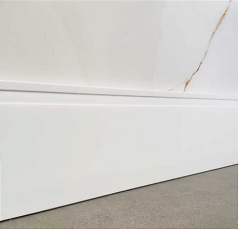 Rodapé Poliestireno Branco 20 cm Frisado / Br 2,40m