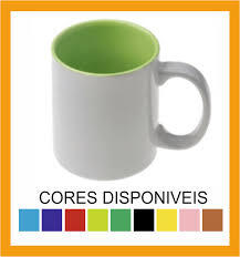 CANECA CERAMICA 325ML INTERIOR COLORIDO - CAN050
