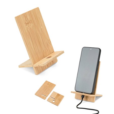 SUPORTE PARA CELULAR EM BAMBU - TEC018
