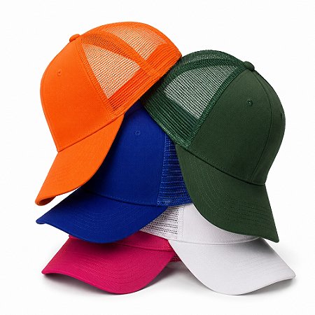 BONÉ POLIÉSTER ABA CURVA COM TELA PERSONALIZADO - BON003