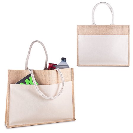 SACOLA ECOBAG EM ALGOODÃO E JUTA 220G PERSONALIZADA - SAC027