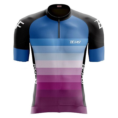 Camisa de ciclismo feminina Be Fast degradê c/ proteção UV