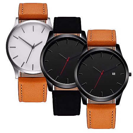Kit Promocional com 3 relógios masculinos - Dali Relógios