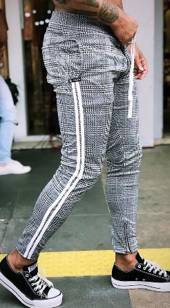 calça jogger xadrez masculina