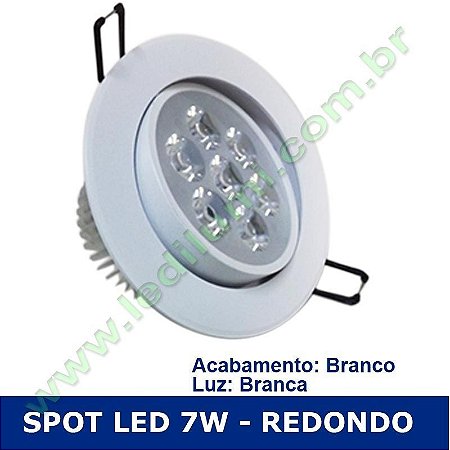 Spot Led 7W Redondo Embutir - 6000k - LEDILUMI