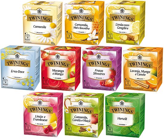 Chá Twinings Kit 10 Caixas 10 Un 100 Sachês