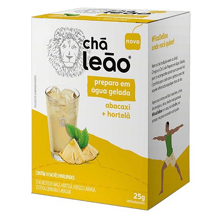Chá Leão Água Gelada Abacaxi e Hortelã 10 Sachês