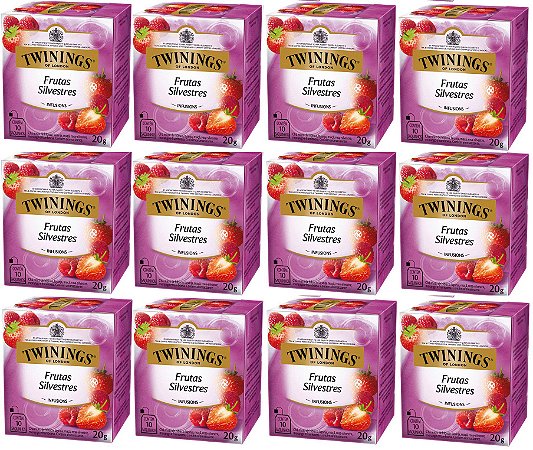 Chá Twinings Frutas Silvestres Kit 12 Caixas 10 Un 120 Sachês