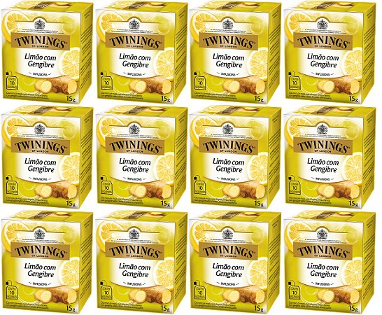 Chá Twinings Limão Com Gengibre Kit 12 Caixas 10 Un 120 Sachês