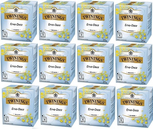 Chá Twinings Erva Doce Kit 12 Caixas 10 Un 120 Sachês