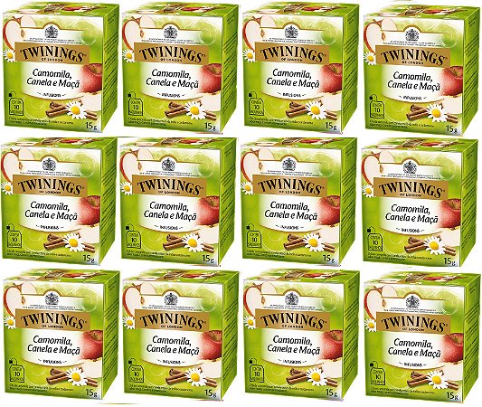 Chá Twinings Camomila, Canela e Maçã Kit 12 Caixas 10 Un 120 Sachês
