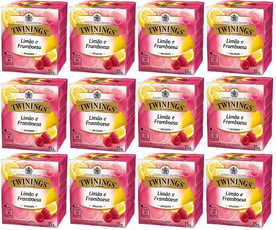 Chá Twinings Limão E Framboesa Kit 12 Caixas 10 Un 120 Sachês
