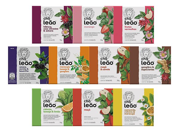 Chá Leão Kit 10 Caixas 10 Un 100 Sachês