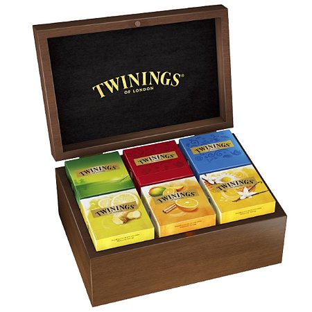 Caixa de Madeira Chá Twinings 60 Sachês - Cor: Marrom